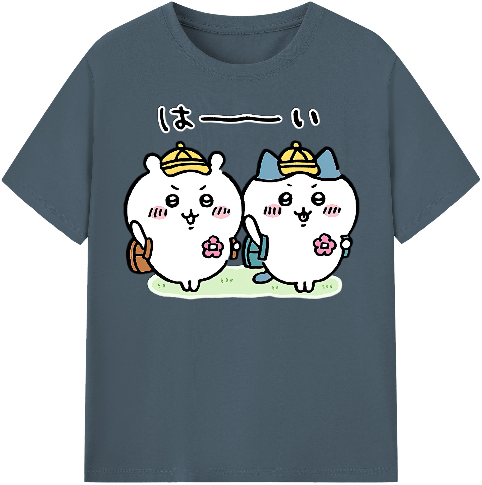 （画像用） ちいかわ ハチワレ Chii-kawa hachiware 綿100％半袖Tシャツ（フロントプリント）